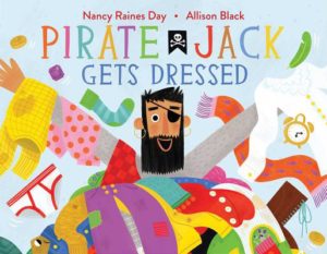 a cartoon pirate and lots of colorful clothes