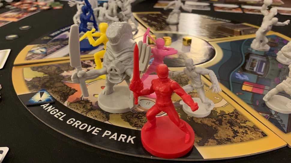 power ranger figurines on a game board