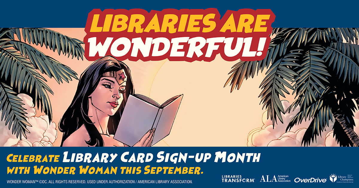 Library Month Wonder Woman logo