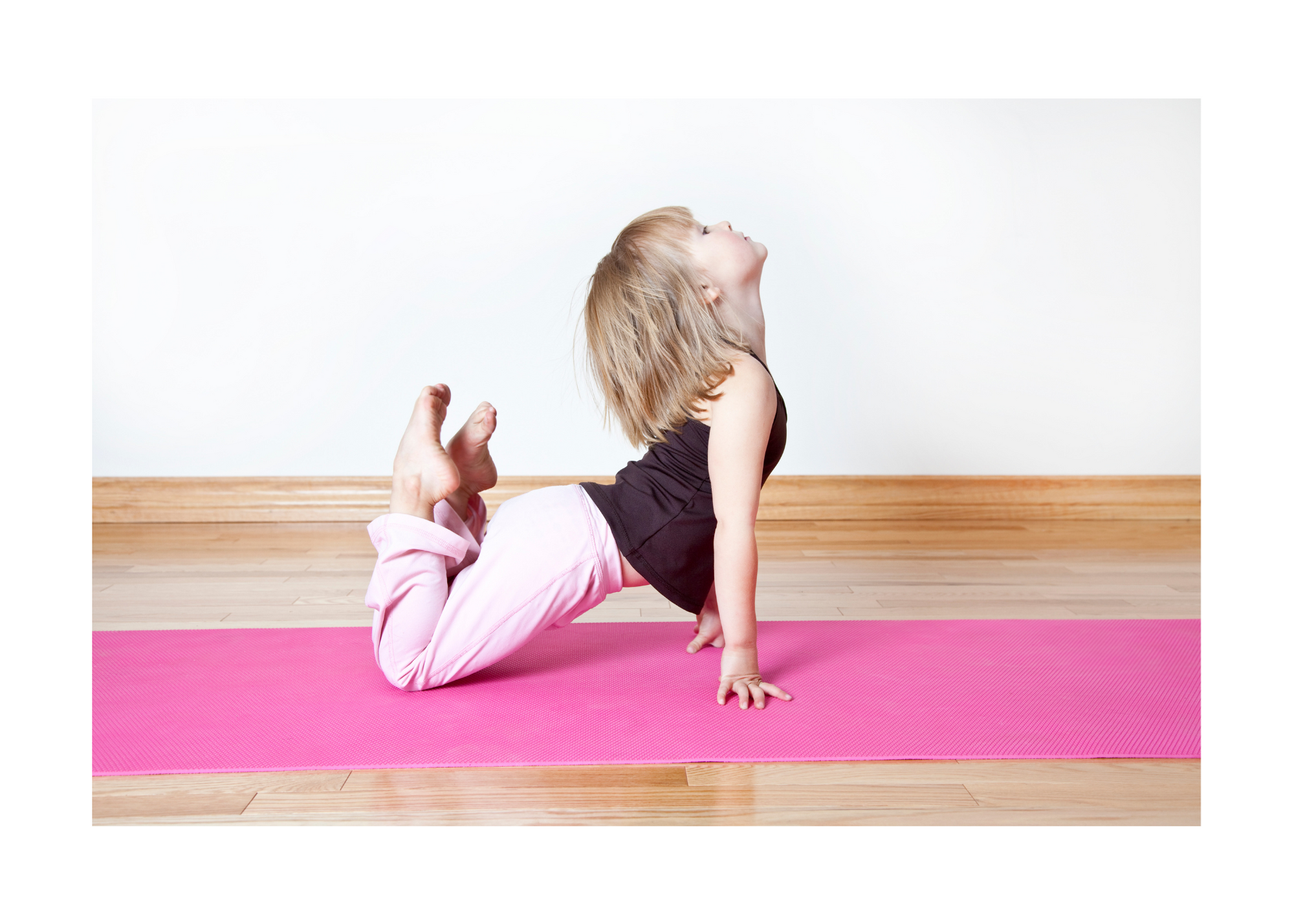 Child doing yoga pose.