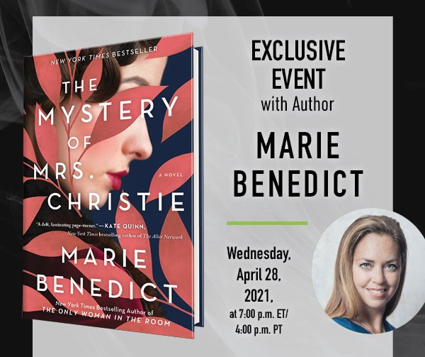 ad for the event with the book cover and author photo