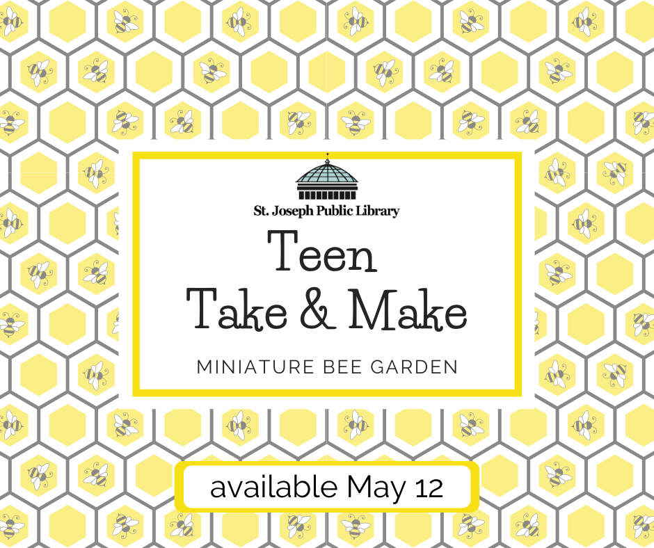 image of honeycomb pattern with bees and text that reads Teen Take & Make