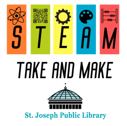 STEAM Take and Make with Library Logo