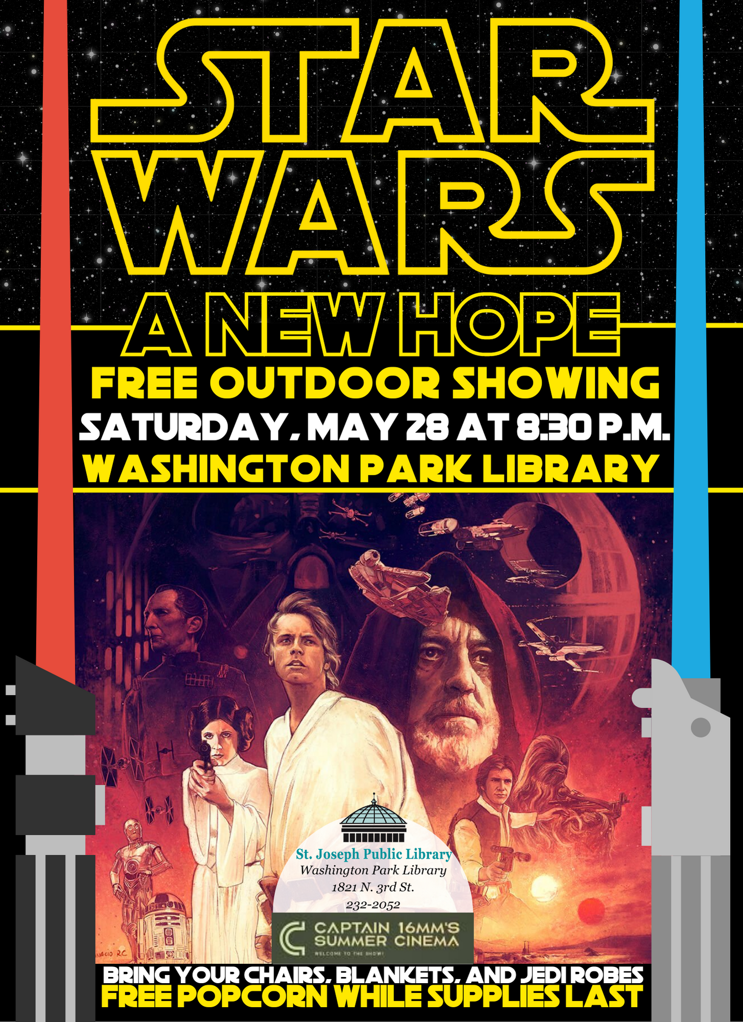poster with images from star wars a new hope. 
