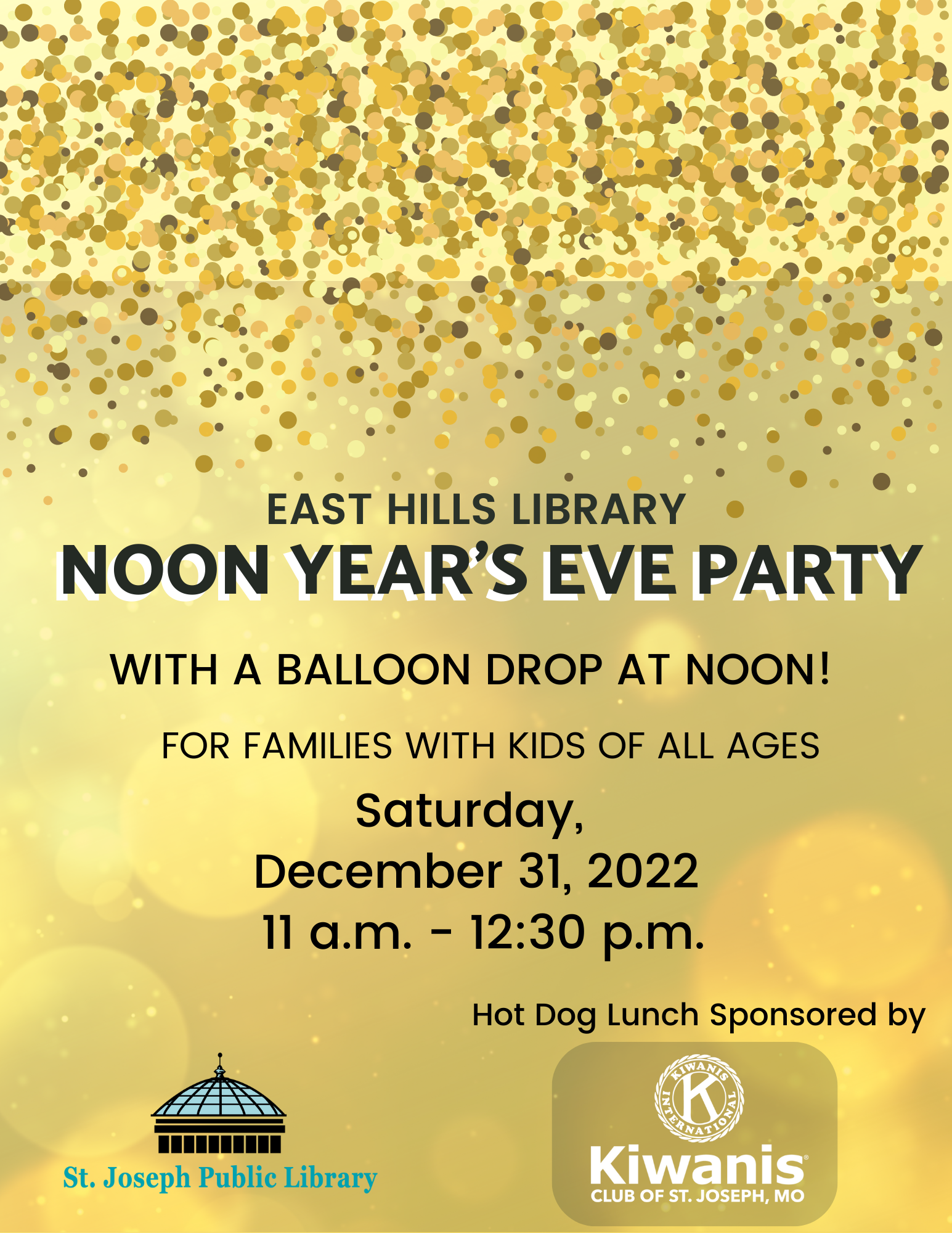 East Hills Library Noon Year's Eve Party Balloon Drop at Noon