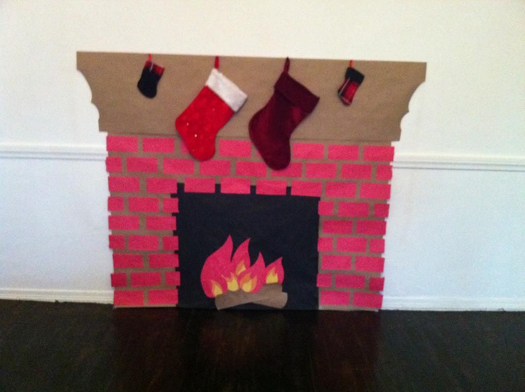 fireplace made out of construction paper