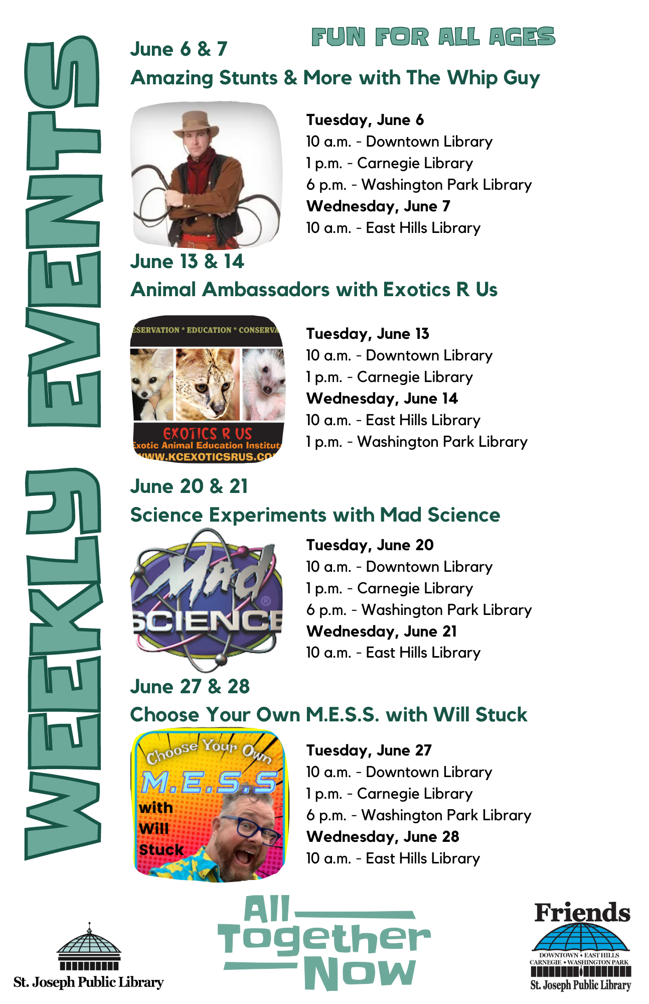 Summer Reading Weekly Events Listings