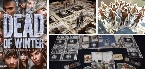 Dead of Winter game cover and board with pieces