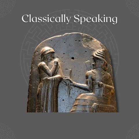 picture of stele of Hammurabi with text regarding event. 