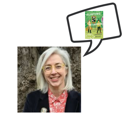 author photo and book cover