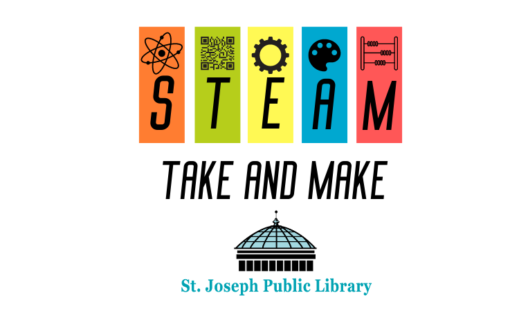 STEAM Take and Make with Library Logo