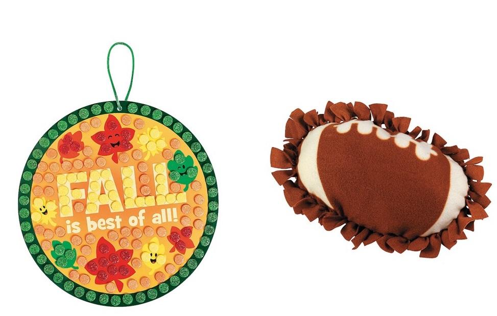 fall sign and football pillow 