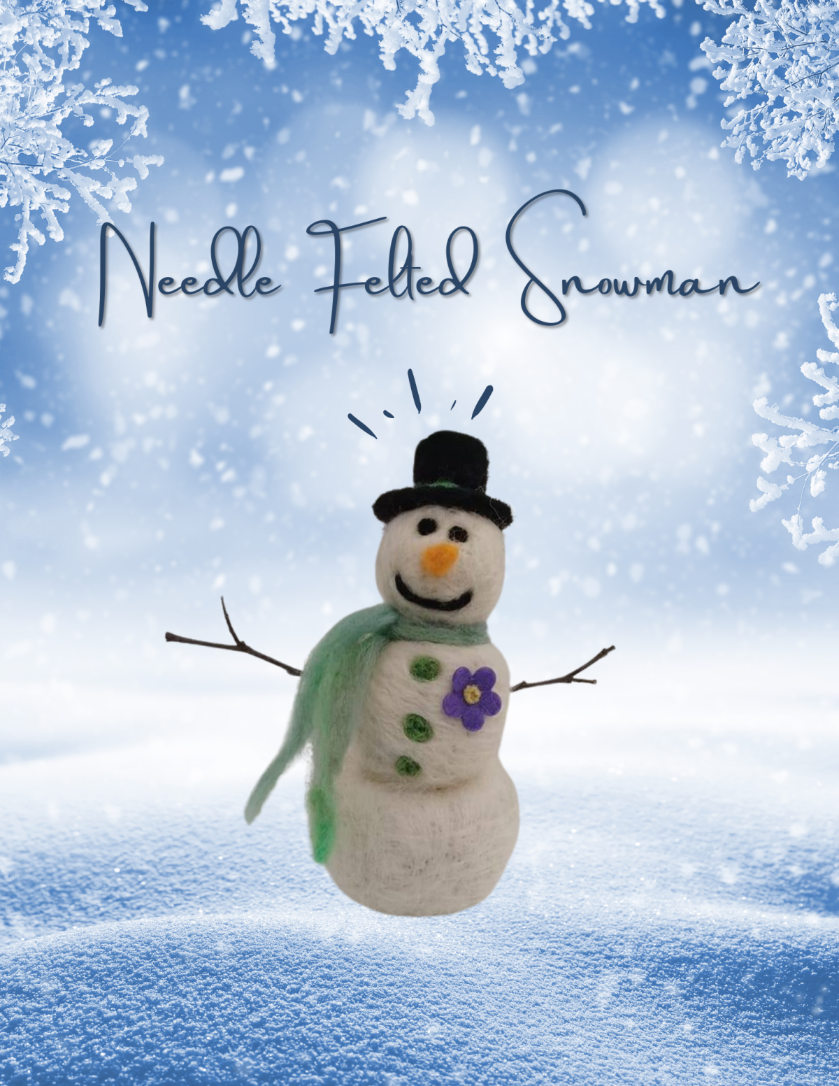 a snowman made of felted wool