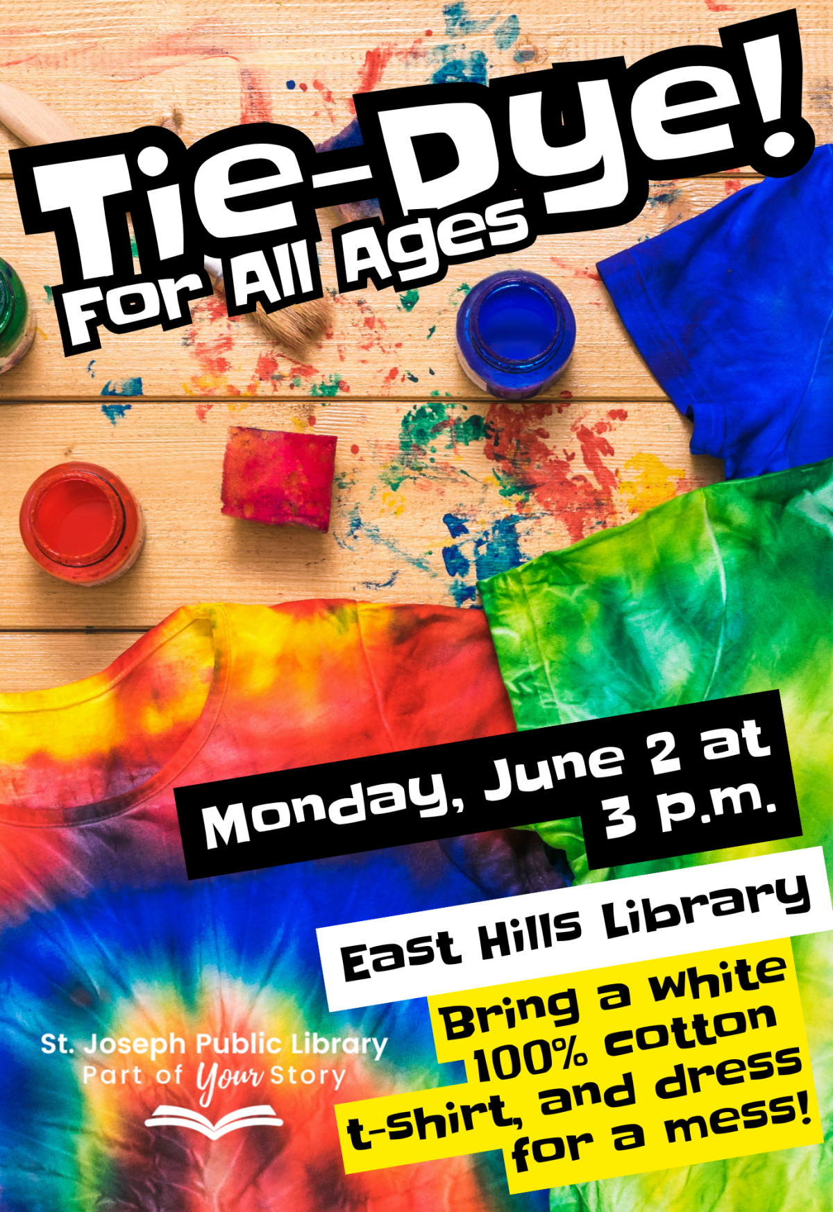 some dye and t-shirts that are tie-dyed