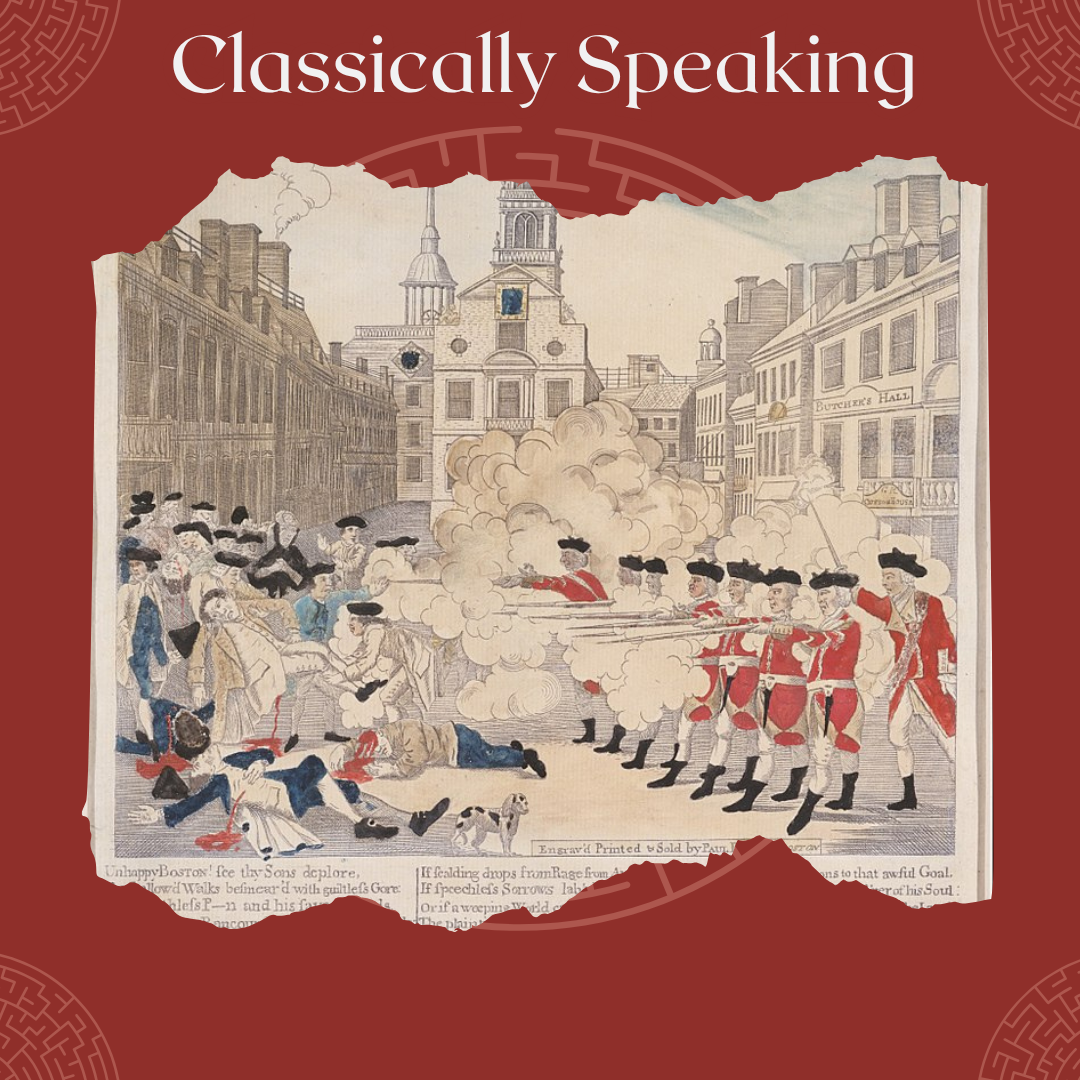 Paul Revere woodcut of Boston Massacre